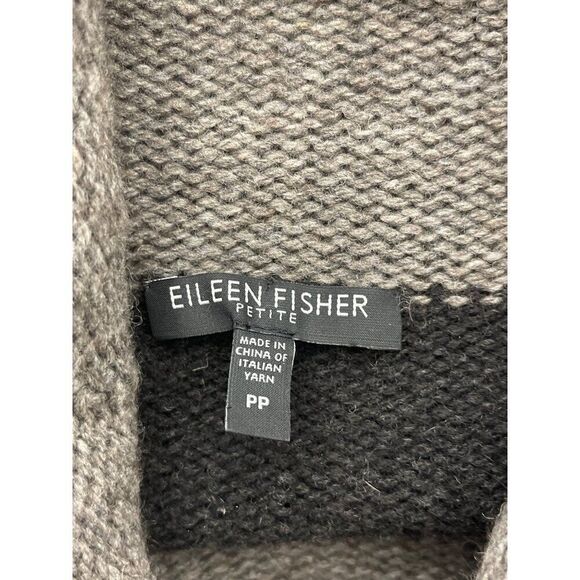 Eileen Fisher Petite Women Wool Turtleneck Cropped Long Sleeve Sweater Size PP - Picture 5 of 6